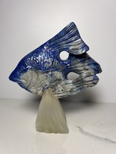 VTG Hand Carved Lapis Lazuli Stone Fish Sculpture picture