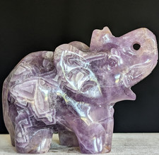 Dream Chevron Amethyst Elephant Carving Crystal Large Gemstone Chakra Reiki picture