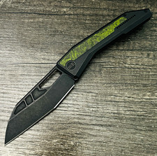 WE Knife Inceptus M390 Wharncliffe+Tanto, Frame Lock, Titanium Black/Green CF picture