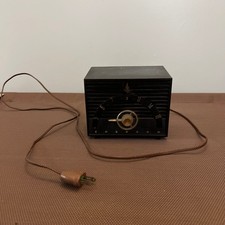 Vintage Emerson Model 811 Series B Tube Radio Black AM 1950s MCM USA for parts picture