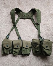 Post WWII US Army M1937 BAR Magazine Belt Dated 1952 with Suspenders picture