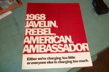 1968-American Motors Original Dealer Brochure -Javelin, Rebel,Ambassador + more picture