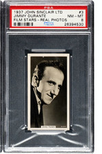 1937 John Sinclair Film Stars #3 Jimmy Durante PSA 8 NM-MT Tobacco Card picture