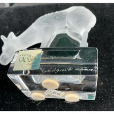 Authentic Lalique France Crystal Grazing Deer Fawn Figurine #11804 Paperweight picture