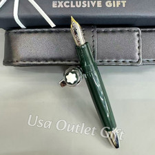 MONTBLANC Meisterstück Green Fountain Pen Silver Trim Fine Nib with Leather Case picture