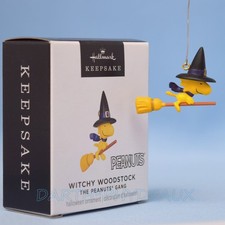 2024 Hallmark Keepsake Witchy Woodstock Peanuts Halloween Miniature Yellow Bird picture