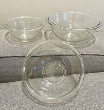 VINTAGE Pyrex Nesting Mixing Bowls Corning- Clear Glass -Set of 3 - 322/323/325 picture