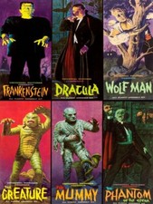 Aurora Models NEW METAL SIGN: Frankenstein, Dracula, Mummy, Wolf Man Pictured picture