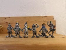 Vintage Hantel Models English Pewter Clown Miniatures Lot of 6 Hand Painted UK picture