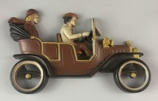 Vintage 1975 Homco Antique Car Wall Plaque 7358 Molded Plastic 3D Decor USA picture