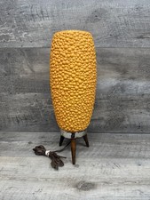 Vintage Lamp Mid Century Tripod Orange MCM Plastic Bubble Beehive 1960's 70's picture