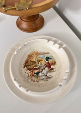 Vintage Hyalyn Pottery Mallard Duck Ashtray No 47 Cork Bottom MCM Cabin 9