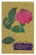 Postcard Divided 1913 Rose on Gold Background picture