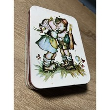 Vintage 70's Hummel First Kiss Stationary Tin w/Paper Girl Hong Kong picture