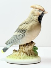 Lefton Waxwing Bird Figurine Vintage KW6609 Porcelain Ceramic Nice Condition picture