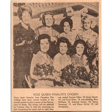 Rose Queen Finalists Chosen AP Wirephoto 1963 Oshkosh WI Clipping SAH3-1 picture