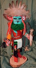 Vintage Hopi One Horn Kachina Signed Kenny Lucas Carving Circa 1970's picture