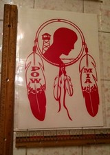 POW-MIA RED DECAL --  LARGE -- 8.5'' HIGH x 6'' WIDE picture