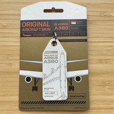 *RARE* AVIATIONTAG | SINGAPORE AIRLINES AIRBUS A380 9V-SKE | MSN 10 WHITE TAG  picture