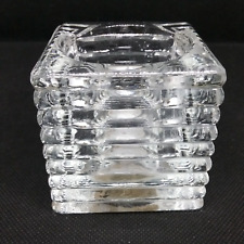 Ribbed Solid Thick Clear Square Glass Votive Tea Light Candle Holder 2.5