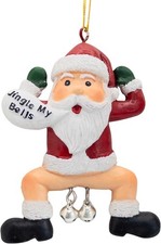 Funny Santa Claus Jingle My Bells  Naughty Adult Humor Ornament Flat Back picture