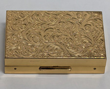 Vintage Elgin American Reuge Music Box Powder Compact Case Mirror Gold Tone picture