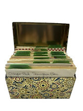 Vintage Floral Tin Recipe Box Chock Full of Recipes 70s 80s w/ Section Dividers picture