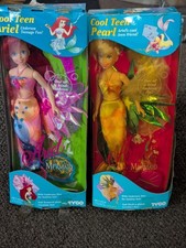 Vintage 1992 Tyco Disney Little Mermaid Cool Teen Ariel & Pearl NIB Damaged Box picture