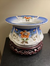 Antique 1880 Hand Painted Z.S & Co Ceramic Spittoon Multi Colored Floral Motif picture