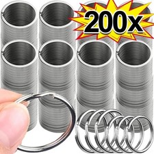 20/200pcs Stainless Steel Split Key Rings 25mm Round Keychain DIY Findings picture