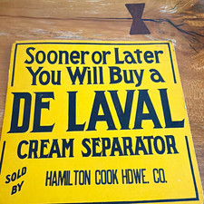 De Laval Cream Separator Advertising Sign - Dairy Theme, Yellow/Black Cardboard picture