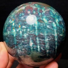 Rare 640G Natural Beautiful Ocean Jasper Sphere Healing Agate Madagascar L8364 picture