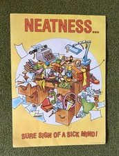 Vintage 1970s Hallmark Springbok Poster Neatness Sure Sign Of A Sick Mind NOS picture