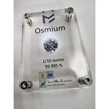 Crystalline Osmium 1/10th oz sealed in acrylic housing - Made in Austria picture