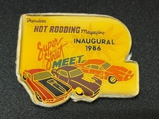 Vintage 1986 Popular Hot Rodding Magazine Inaugural Street Meet Dash Plaque picture