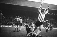 Sheffield United's Alan Woodward celebrates his goal 9th December - Old Photo picture