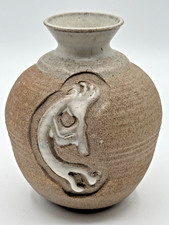Native American Kokopelli Fertility Studio Art Pottery Vase 5.5