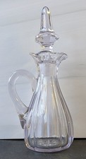 Antique EAPG Sun Purple Glass Cruet Decanter Spire Stopper Fluted Pitcher Bottle picture