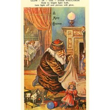 Postcard Vintage Hold to LIght Brown Robed Santa Postcard. A6 picture