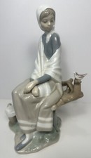 Vintage Lladro Figurine #4576 New Shepherdess, Gloss Finish 10.5