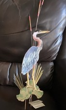 Vintage Bovano Cheshire Great Blue Heron Wall Sculpture Enamel Copper 25” w/ Tag picture