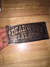 Deadwood Saloon Sign Plaque Wild West Home Office Decor Yellowstone Gambler Bar picture