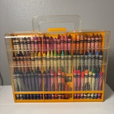 Vintage 72 Crayola Holder Various Crayons Storage Case Sharpener 1989       picture