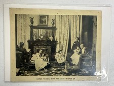 Antique 1904 Family Portrait Postcard 9-Inch Nostalgic Decor Collectible Rare picture