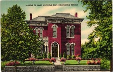 James Whitcomb Riley Home Indianapolis Indiana Linen Postcard 1930s-50s picture