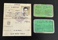 Antique 1938 Pre-WWII USN United States Navy Radio Operator ID Cards picture