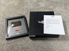 AUTHENTIC & DISCONTINUED YouTube 100,000 Silver Play Button (2017) picture