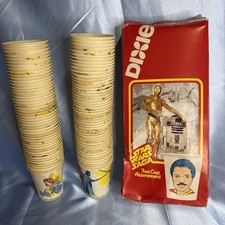 1980s STAR WARS Original Dixie Cup Set In Box Boba Fett Pinup AWESOME SCENES picture