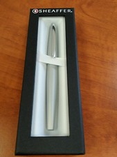 Sheaffer Taranis Brushed Chrome Fountain Pen B Nib 100% Authentic picture