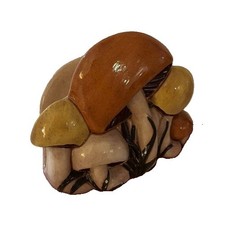 Vintage 1970s Hand Painted Ceramic Mushroom Napkin Holder picture
